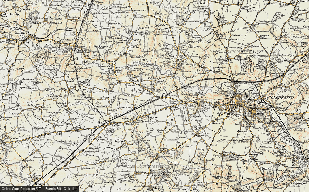 Old Map of Eight Ash Green, 1898-1899 in 1898-1899