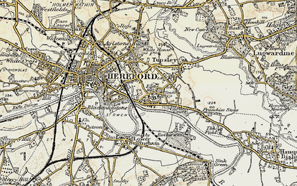 Old map of Eign Hill in 1899-1901