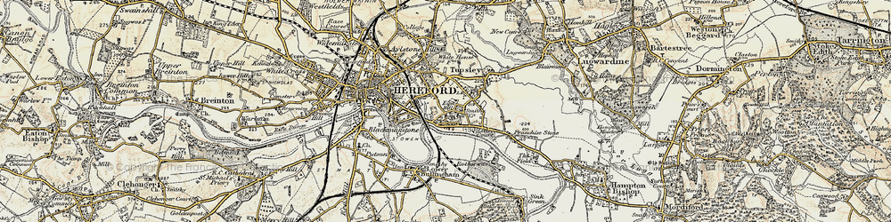 Old map of Eign Hill in 1899-1901