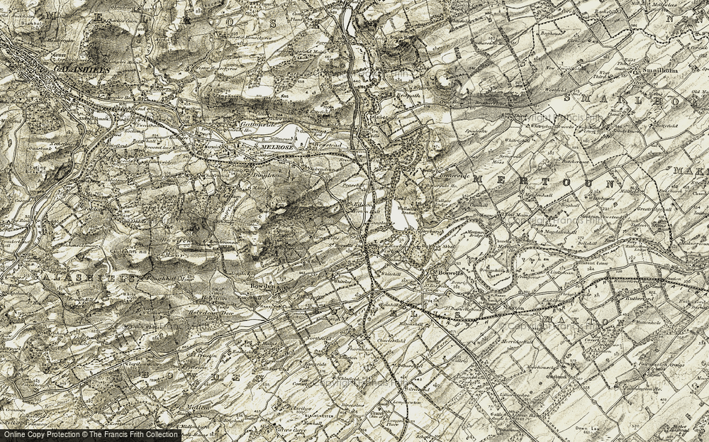 Old Map of Historic Map covering Bogle Burn in 1901-1904
