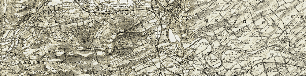 Old map of Eildon in 1901-1904
