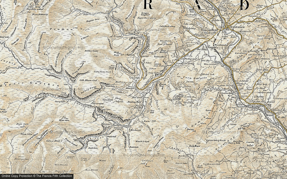 Old Map of Historic Map covering Gors Goch in 1900-1903