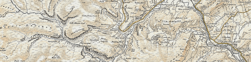 Old map of Elan Valley in 1900-1903