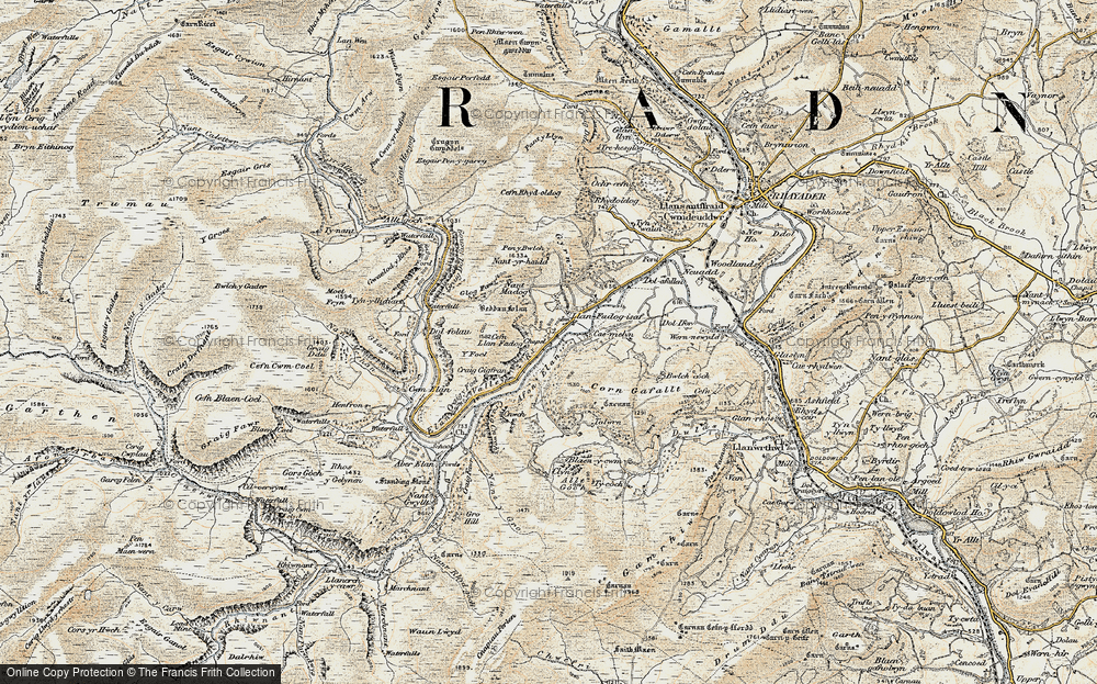 Old Map of Historic Map covering Y Gurn in 1900-1903