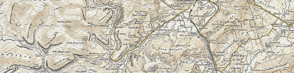 Old map of Y Glog Fawr in 1900-1903