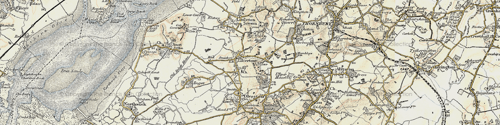 Old map of Elberton in 1899