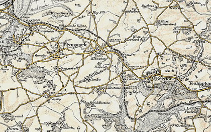 Old map of Elburton in 1899-1900