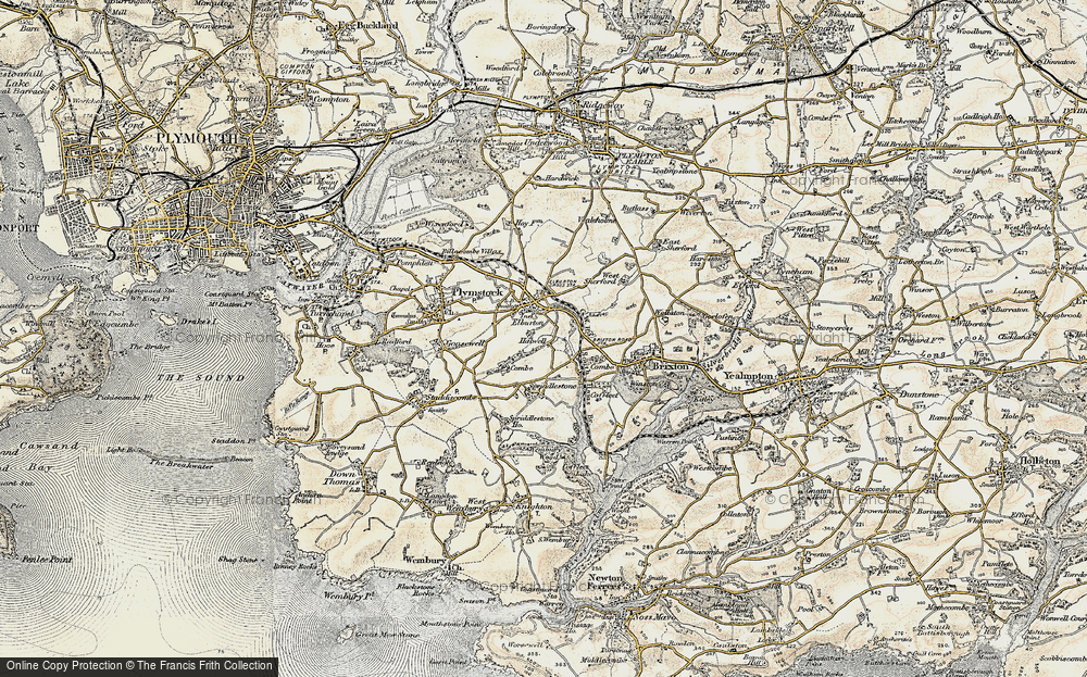 Historic Ordnance Survey Map Of Elburton, 1899-1900