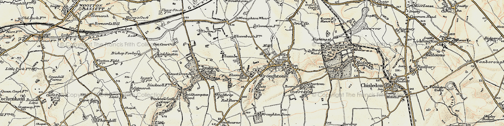 Old map of Basset Down in 1897-1899