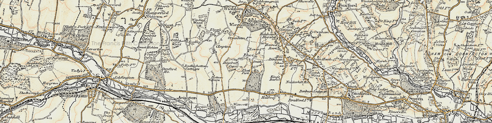 Old map of Elcot in 1897-1900