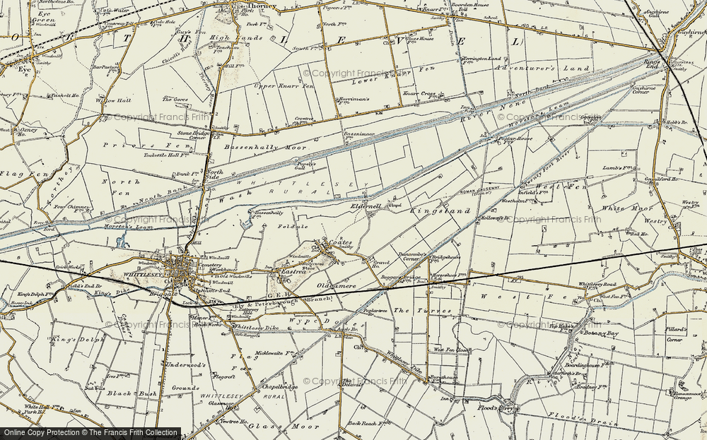 Old Map of Eldernell, 1901-1902 in 1901-1902