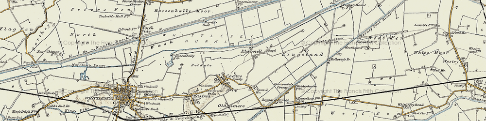 Old map of Eldernell in 1901-1902
