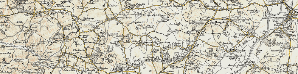 Old map of Eldersfield in 1899-1900