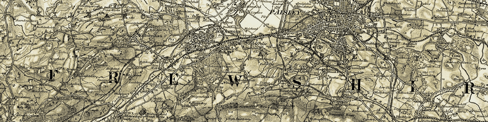 Old map of Elderslie in 1905-1906
