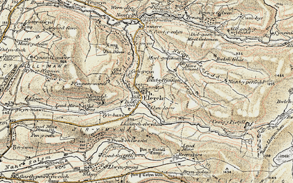 Old map of Elerch in 1902-1903