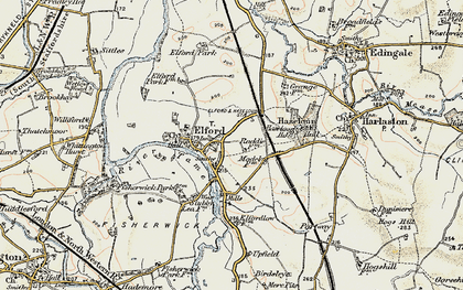 Old map of Elford in 1902