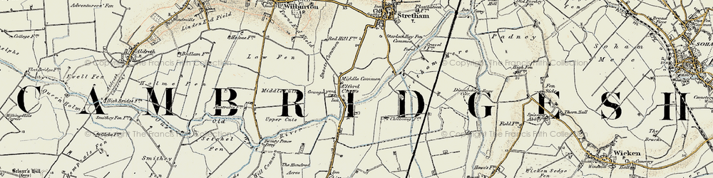 Old map of Elford Closes in 1901