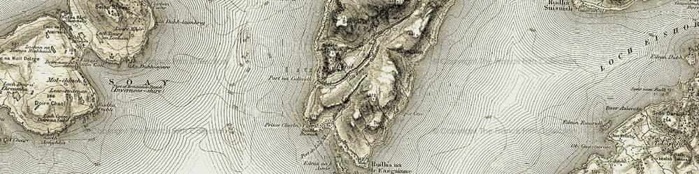 Old map of Allt Luig Mhòir in 1906-1908