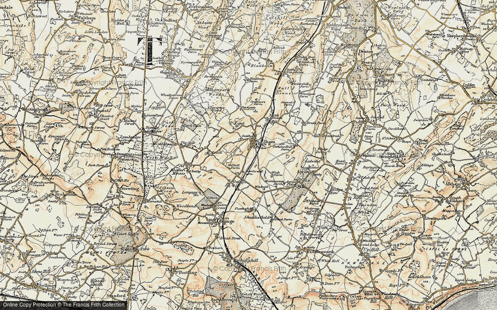 Old Map of Elham, 1898-1899 in 1898-1899