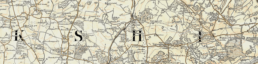 Old map of Eling in 1897-1900