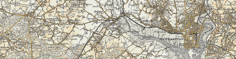 Old map of Eling in 1897-1909