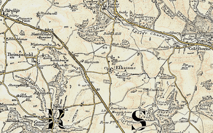 Old map of Elkstone in 1898-1899