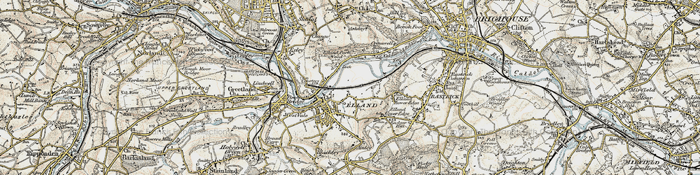 Old map of Elland in 1903