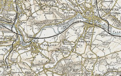 Old map of Elland Lower Edge in 1903