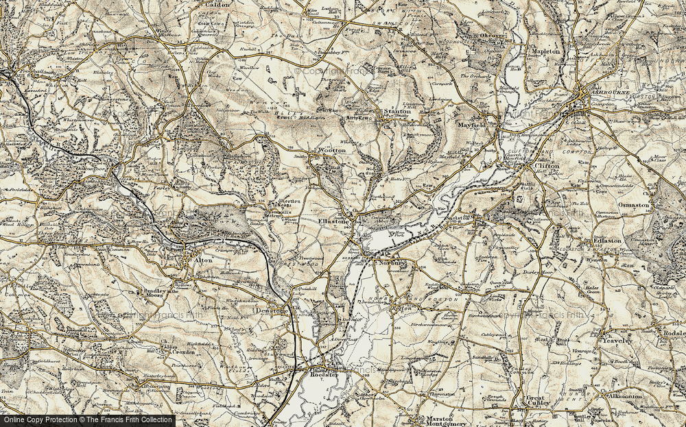 Old Map of Ellastone, 1902 in 1902