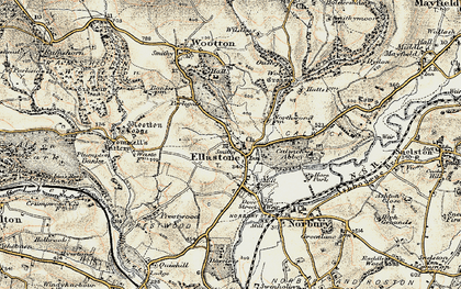 Old map of Ellastone in 1902