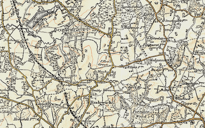 Old map of Ellen's Green in 1898-1909