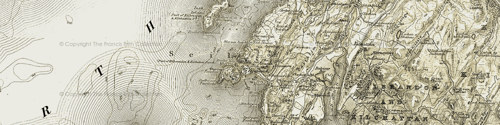 Old map of Ellenabeich in 1906-1907