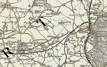 Old map of Astwick Manor in 1898