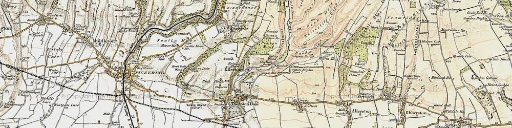 Old map of White Cliff Rigg in 1903-1904