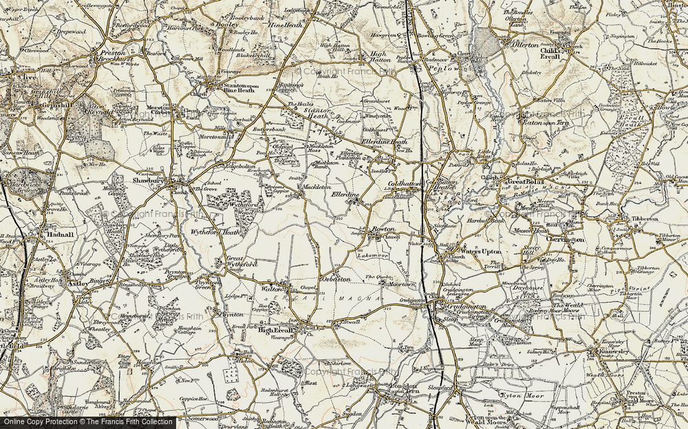 Old Map of Ellerdine, 1902 in 1902