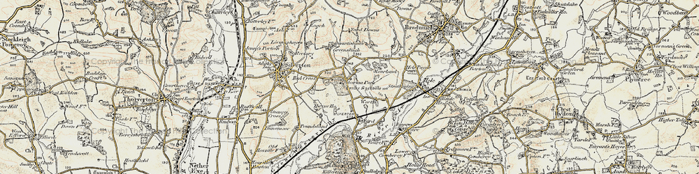 Old map of Ellerhayes in 1898-1900