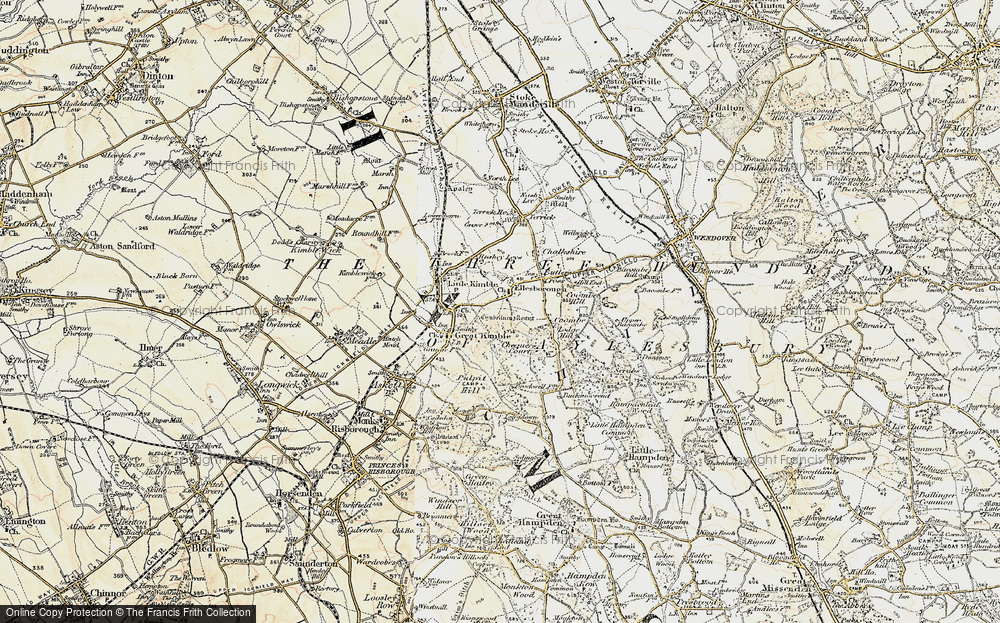 Old Map of Historic Map covering Chiltern Hills in 1898