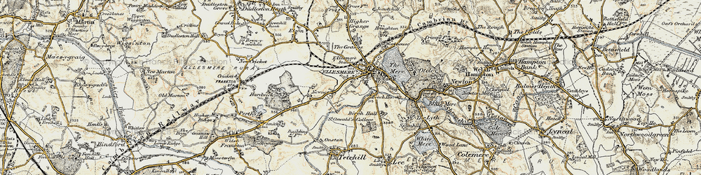 Old map of Ellesmere in 1902
