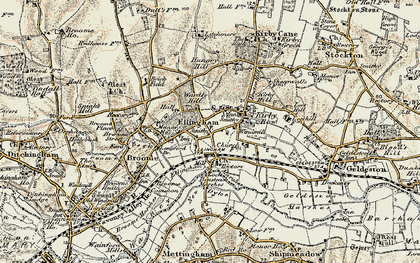 Old map of Benstead Marshes in 1901-1902