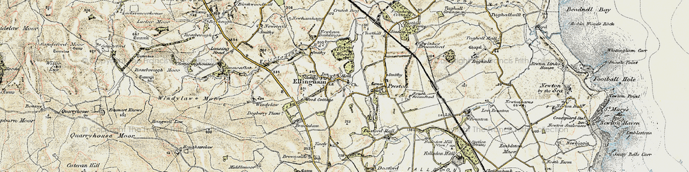 Old map of Ellingham in 1901-1903