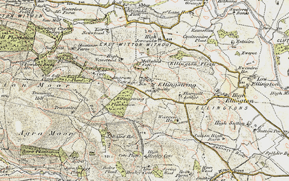 Old map of Ellingstring in 1903-1904