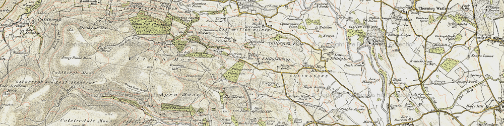 Old map of Ellingstring in 1903-1904