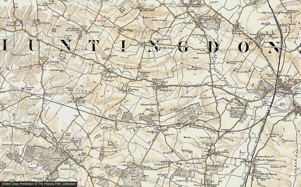 Old Map of Ellington, 1901 in 1901