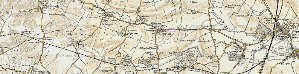 Old map of Ellington in 1901