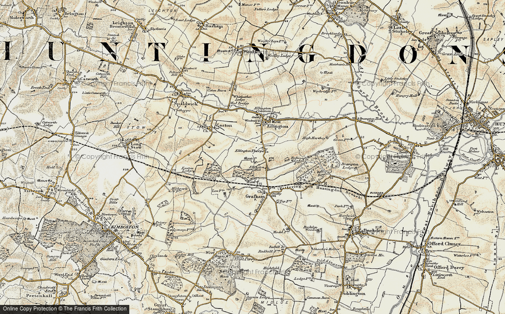 Old Map of Ellington Thorpe, 1901 in 1901