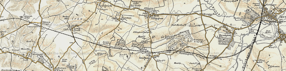 Old map of Ellington Thorpe in 1901