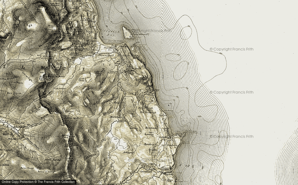 Old Map of Ellishadder, 1908-1909 in 1908-1909