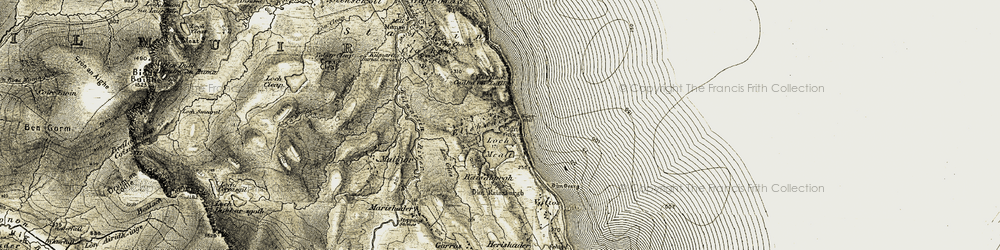 Old map of Ellishadder in 1908-1909