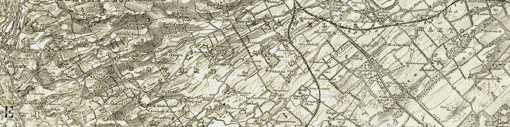 Old map of Birseslees in 1901-1904