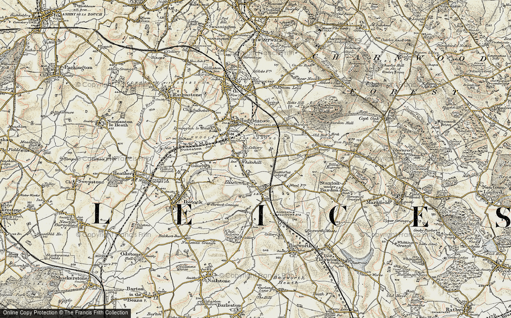 Old Map of Historic Map covering Battle Flat in 1902-1903